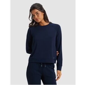 Cozy Earth Navy Blue Brushed Bamboo Pullover Crewneck Top Size Medium